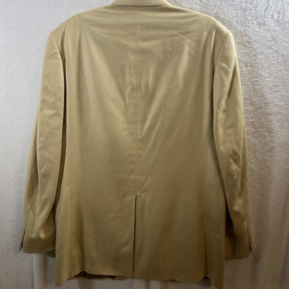 Lands End Blazer Men's 42L Long Silk Sport Coat Blazer Gold Yellow 2 Button - Picture 2 of 16